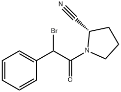 1-((S)-2-BROMO-2-PHENYLACETYL)PYRROLIDINE-2-CARBONITRILE Struktur