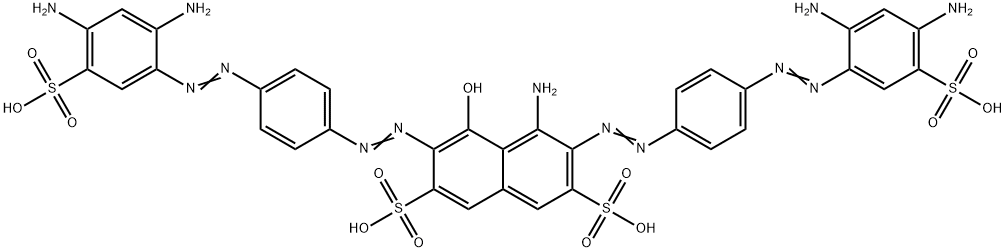 2,7-Naphthalenedisulfonic acid, 4-amino-3,6-bis((4-((2,4-diamino-5-sul fophenyl)azo)phenyl)azo)-5-hydroxy- Struktur