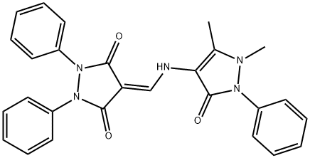 3,5-Pyrazolidinedione, 4-((2,3-dimethyl-3-oxo-1-phenyl-4-pyrazolinyl)a minomethylene)-1,2-diphenyl- Struktur