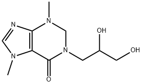 1,2,3,7-Tetrahydro-1-(2,3-dihydroxypropyl)-3,7-dimethyl-6H-purin-6-one Struktur