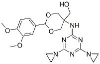 5-[[4,6-Di(1-aziridinyl)-1,3,5-triazin-2-yl]amino]-2-(3,4-dimethoxyphenyl)-1,3-dioxane-5-methanol Struktur