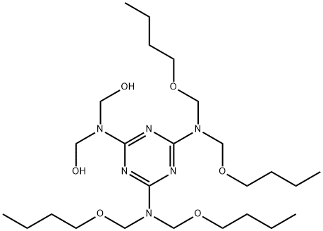 [4,6-Bis[bis(butoxymethyl)amino]-s-triazin-2-ylimino]dimethanol Struktur