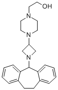 4-(1-(10,11-Dihydro-5H-dibenzo(a,d)cyclohepten-5-yl)azetidin-3-yl)pipe razineethanol Struktur