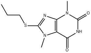 3,7-Dimethyl-8-(propylthio)-1H-purine-2,6(3H,7H)-dione Struktur