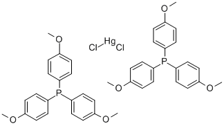 Bis(tris(p-methoxyphenyl)phosphine)mercuric chloride complex Struktur