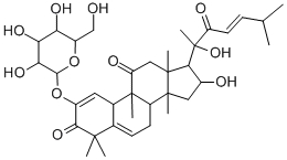 19-Nor-9-beta,10-alpha-lanosta-1,5,23-triene-3,11,22-trione, 16-alpha, 20-dihydroxy-2-(beta-D-glucopyranosyloxy)-9-methyl- Struktur