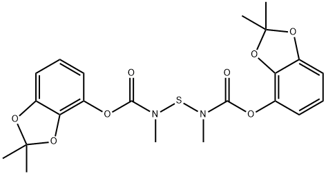 (2,2-dimethylbenzo[1,3]dioxol-4-yl) N-[(2,2-dimethylbenzo[1,3]dioxol-4 -yl)oxycarbonyl-methyl-amino]sulfanyl-N-methyl-carbamate Struktur