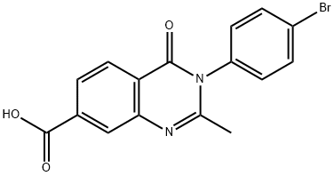 3-(4-bromophenyl)-2-methyl-4-oxo-quinazoline-7-carboxylic acid Struktur