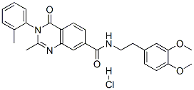 N-[2-(3,4-dimethoxyphenyl)ethyl]-2-methyl-3-(2-methylphenyl)-4-oxo-qui nazoline-7-carboxamide hydrochloride Struktur