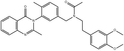 N-[2-(3,4-dimethoxyphenyl)ethyl]-N-[[4-methyl-3-(2-methyl-4-oxo-quinaz olin-3-yl)phenyl]methyl]acetamide Struktur