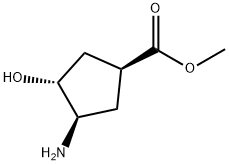 Cyclopentanecarboxylic acid, 3-amino-4-hydroxy-, methyl ester, (1S,3R,4R)- (9CI) Struktur