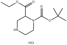 ETHYL 1-BOC-PIPERAZINE-2-CARBOXYLATE HCL Struktur