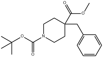 N-BOC-4-BENZYL-4-PIPERIDINECARBOXYLIC METHYL ESTER Struktur