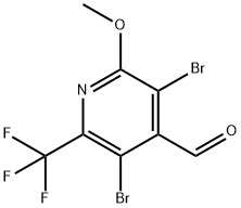 3,5-Dibromo-2-methoxy-6-trifluoromethyl-pyridine-4-carbaldehyde Struktur