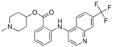 1-methyl-4-piperidinyl 2-[[7-(trifluoromethyl)quinolin-4-yl]amino]benzoate Struktur