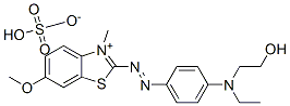 2-[[4-[ethyl(2-hydroxyethyl)amino]phenyl]azo]-6-methoxy-3-methylbenzothiazolium hydrogen sulphate Struktur