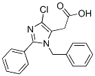 1-benzyl-4-chloro-2-phenylimidazole-5-acetic acid Struktur