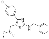 5-Thiazoleacetic acid, 4-(4-chlorophenyl)-2-((phenylmethyl)amino)-, me thyl ester Struktur