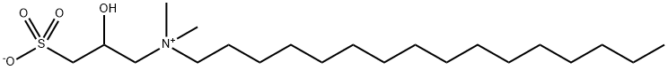 N-(2-Hydroxy-3-sulfonatopropyl)-N,N-dimethyl-1-hexadecanaminium Struktur