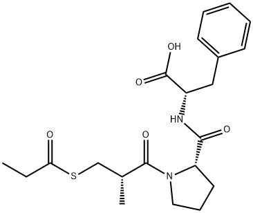 (S)-N-(1-(2-Methyl-1-oxo-3-((1-oxopropyl)thio)propyl)-L-prolyl)-L-phen ylalanine Struktur