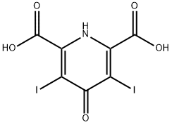 1,4-dihydro-3,5-diiodo-4-oxopyridine-2,6-dicarboxylic acid  Struktur