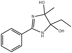 1H-Imidazole-4,5-diol, 4-ethyl-4,5-dihydro-5-methyl-2-phenyl- (9CI) Struktur