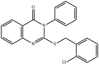 2-[(2-Chlorobenzyl)thio]-3-phenylquinazolin-4(3H)-one Struktur