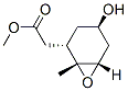 7-Oxabicyclo[4.1.0]heptane-2-aceticacid,4-hydroxy-1-methyl-,methylester,(1R,2S,4R,6S)-(9CI) Struktur