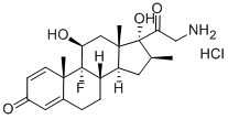 (11BETA,16BETA)-PREGNA-1,4-DIENE-3,20-DIONE,21-AMINO-9-FLUORO-11,17-DIHYDROXY-16-METHYL-,HYDROCHLORIDE Struktur