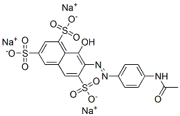 1,3,6-Naphthalenetrisulfonic acid, 7-[[4-(acetylamino)phenyl]azo]-8-hydroxy-, trisodium salt Struktur