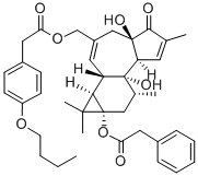 12-Deoxyphorbol-13-phenylacetate-20-(4-butoxyphenylacetate) Struktur