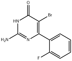 2-amino-5-bromo-6-(2-fluorophenyl)-4(3H)pyrimidinone Struktur