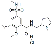 2,3-dimethoxy-5-[(methylamino)sulphonyl]-N-[(1-methyl-2-pyrrolidinyl)methyl]benzamide monohydrochloride Struktur