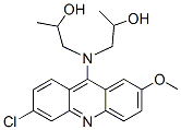 1-[(6-chloro-2-methoxy-acridin-9-yl)-(2-hydroxypropyl)amino]propan-2-o l Struktur