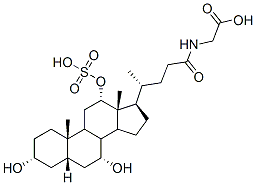 N-[(3a,5b,7a,12a)-3,7-dihydroxy-24-oxo-12-(sulfooxy)cholan-24-yl]-glycine Struktur