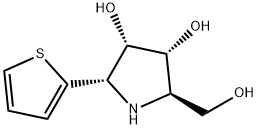 3,4-Pyrrolidinediol, 2-(hydroxymethyl)-5-(2-thienyl)-, (2R,3R,4S,5S)- (9CI) Struktur