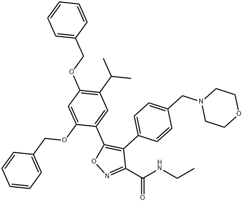 5-(2,4-bis(benzyloxy)-5-isopropylphenyl)-N-ethyl-4-(4-(MorpholinoMethyl)phenyl)isoxazole-3-carboxaMide Struktur