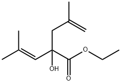 2-Hydroxy-4-methyl-2-(2-methyl-2-propenyl)-3-pentenoic acid ethyl ester Struktur