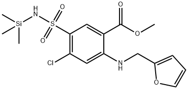 4-Chloro-2-[(2-furylmethyl)amino]-5-[[(trimethylsilyl)amino]sulfonyl]benzoic acid methyl ester Struktur