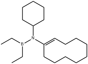 Diethyl[cyclohexyl(1-cyclodecen-1-yl)amino]borane Struktur