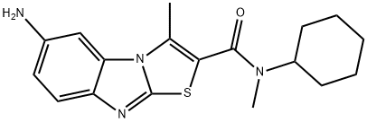 6-AMINO-N-CYCLOHEXYL-N,3-DIMETHYLTHIAZOLO[3,2-A]BENZIMIDAZOLE-2-CARBOXAMIDE HYDROCHLORIDE Struktur