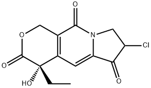 1H-Pyrano[3,4-f]indolizine-3,6,10(4H)-trione, 7-chloro-4-ethyl-7,8-dihydro-4-hydroxy-, (4S)- Struktur