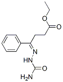 ethyl (4Z)-4-(carbamoylhydrazinylidene)-4-phenyl-butanoate Struktur