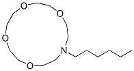 13-hexyl-1,4,7,10-tetraoxa-13-azacyclopentadecane Struktur