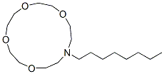 13-octyl-1,4,7,10-tetraoxa-13-azacyclopentadecane Struktur