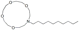 13-decyl-1,4,7,10-tetraoxa-13-azacyclopentadecane Struktur