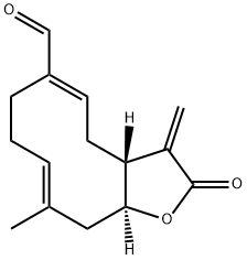 (3aR,5E,9E,11aS)-2,3,3a,4,7,8,11,11a-Octahydro-10-methyl-3-methylene-2-oxocyclodeca[b]furan-6-carbaldehyde Struktur