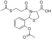 (4R)-2-(2-Acetoxyphenyl)-3-(S-acetyl-3-mercaptopropanoyl)-4-thiazolidi necarboxylic acid Struktur