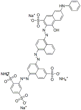 2-[[4-[[4-[[6-anilino-1-hydroxy-3-sulpho-2-naphthyl]azo]-1-naphthyl]azo]-6-sulpho-1-naphthyl]azo]benzene-1,4-disulphonic acid, ammonium sodium salt Struktur