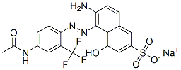 sodium 5-[[4-acetamido-2-(trifluoromethyl)phenyl]azo]-6-amino-4-hydroxynaphthalene-2-sulphonate Struktur